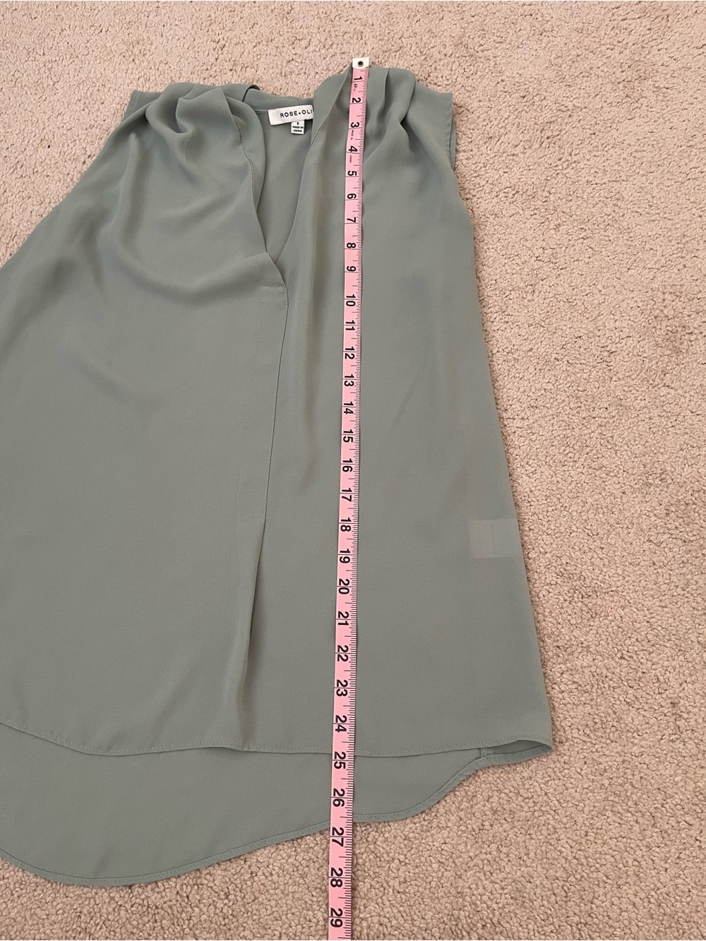 Rose & Olive Sleeveless V-Neck Camisole in Sage - Picture 5 of 10